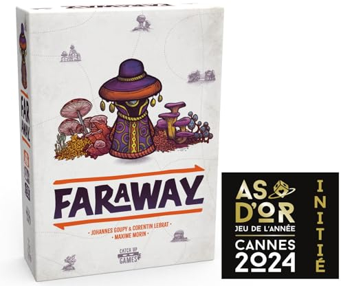 Catch Up Games Faraway – Gesellschaftsspiel – 10 Jahre und älter – As d'Or Spiel des Gastjahres 2024 – 2 für 6 Spieler – strategisch und taktisch – ideal für Freunde – Blackrock Games