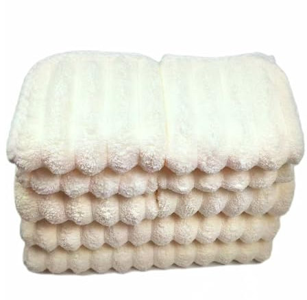 Juego de toallas de baño suaves, toallas de baño de microfibra acanaladas extragrandes para baño, hogar, hotel, spa, playa, piscina, gimnasio (juego de toallas de 8 piezas, beige)