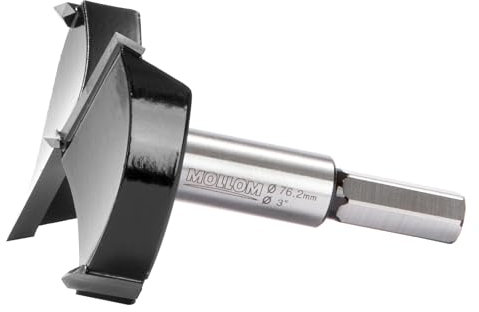 MOLLOM 3 (76.2mm) Forstner Drill Bit for Precise Woodworking with Durable YG8 Carbide Thickness of 2.0mm,This Hinge Cutter Tool is Ideal for Hard Wood, Plastic, Plywood
