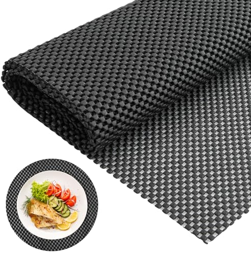 Cozlly Antirutschmatte für Teppic, PVC Mesh Rutschmatte, Universal 50 x 200 cm Zuschneidbar, Rug Gripper, wasserdichte Anti Rutsch Matte, für Regal, Schublade, Auto, Palette, Teppich - Schwarz