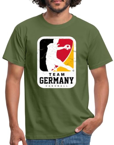 Spreadshirt Team Germany Handball - Logo Sportdesign Männer T-Shirt, XXL, Militärgrün