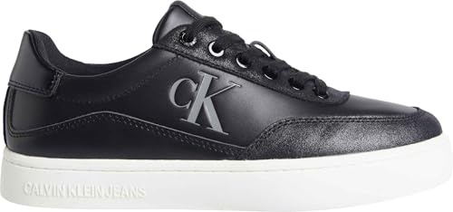 Calvin Klein Damen Cupsole Sneaker Classic aus Leder, Schwarz (Triple Black), 36