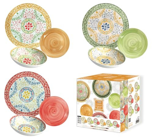 MAURY'S TAORMINA SERVIZIO DI PIATTI IN CONFEZIONE DA 18PZ MULTICOLORE