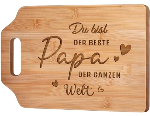 Papa Geschenk, Geschenk Vatertag, Bambus Schneidebrett mit Gravur, Geschenke für Papa, Papa Geburtstagsgeschenk, Geburtstagsgeschenk für Papa von Tochter Sohn, Bester Papa der Welt