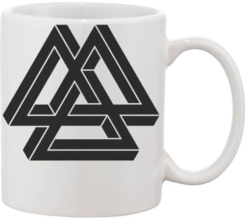 Optical Illusion Ornament of Three Triangles Ceramic Mug White