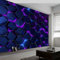 Papier Peint Intissé Néons Moderne, Hexagone Géométrique Abstrait Art Muraux Photo pour Salon, Chambre, Bureau, 300 x 210 cm (WxH) Décoration Peinture Murale Papier Peint Panoramique