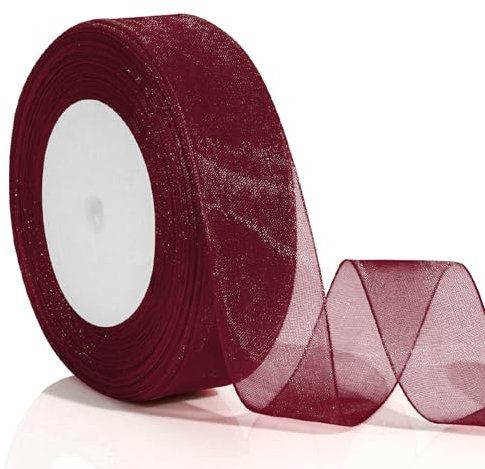 Geschenkband Rot Geschenkband Weihnachten 25mm 46m Rotes Geschenkband Schleifenband Rot Red Band Stoffband Verpackungsbänder Geschenkbänder Zum Basteln Geschenkverpackung Schleifenband Weihnachten