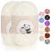 Aeelike 200g Warme Chenille Wolle zum Häkeln, Flauschige Dicke Garn zum Handstricken, Samt Velvet Babywolle zum Stricken, Weich Plüschwolle für Amigurumis Babydecke, Beige