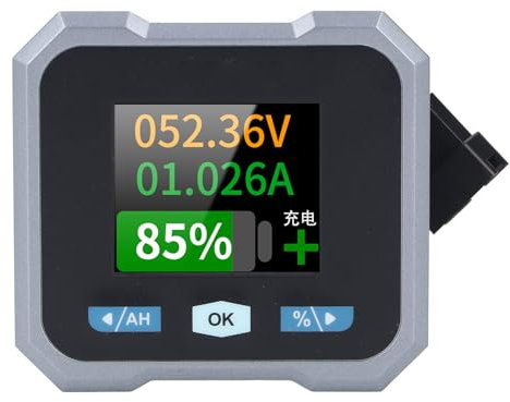 Moniteur de Batterie avec écran LCD Couleur Haute Définition de 1,8 Pouces, Moniteur de Batterie Bluetooth pour Véhicules Récréatifs, Voitures, Voiturettes de Golf, Bateaux