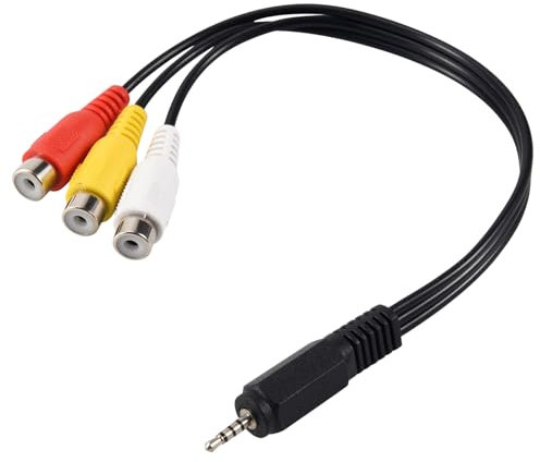 Orolotay 2.5mm Mini AV Macho a 3RCA Hembra Cable de Audio Video M/F Cable de Adaptador Jack Estereo