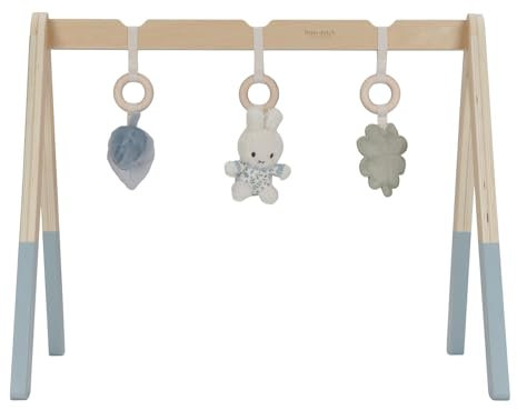 nijntje miffy x Little Dutch NIJN460 Holz Baby Gym Spieltrapez mit Stoff Anhängern Hase Miffy - Lucky Leaves