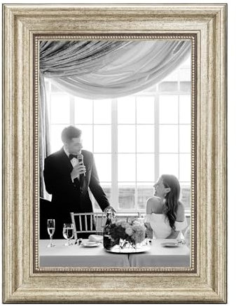 CABBEL Bilderrahmen A4 21x30 cm Silber – Barock Vintage Rahmen im Antik-Look mit bruchsicherem Acrylglas – Für Poster, Fotos & Urkunden – Elegant & dekorativ für Wohnzimmer, Büro oder Galerie
