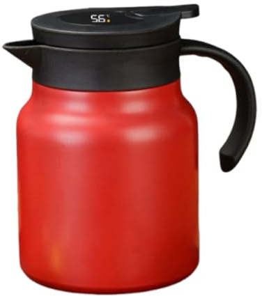 1000 ml Thermo-Kaffeekaraffe, doppelwandige Vakuum Edelstahl-isolierte Kaffeekanne mit Abnehmbarem Teesieb, Temperaturanzeige, Auslaufsichere Thermo Kaffeekanne für Zuhause, Büro, Reisen