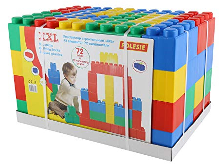 Wader Bausteine Bausteinblock XXL 72 Stück mit Verbindungsplatten 12M+