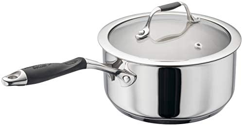 Stellar James Martin Stainless Steel 18cm 2.5L Saucepan with Vented Glass Lid Induction Ready, Oven Safe, Dishwasher Safe - Fully Guaranteed