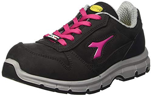 Diadora Utility Run Low S3S FO SR ESD, Scarpe Antinfortunistiche Uomo, Nero/Fucsia, 40 EU