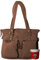 LL Baron of MALTZAHN Damen Schultertaschen FLAKONE Brown-Natur Shopper-718 aus Leder + Lederpflege