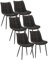 WOLTU Esszimmerstühle 6er Set Küchenstuhl Polsterstuhl Wohnzimmerstuhl Sessel mit Rückenlehne, Sitzfläche aus Kunstleder, Metallbeine, Antiklederoptik, Anthrazit BH207an-6