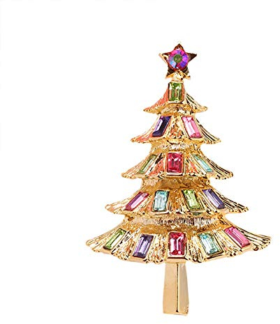 Vektenxi Weihnachtsbaum Brosche Multicolor Kristalle Strass Weihnachtsbaum Broschen Pins Winter Modeschmuck sehr beliebt und nützlich