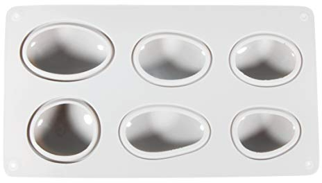 Rayher 36102000 Molde con forma de 6 piedras decorativas, de tamaños distintos, Para hormigón,Molde de silicona 14.5x26x3.5 cm
