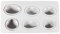 Rayher 36102000 Stampo in Silicone, 14.5 x 26 cm, Spessore 3.5 cm, 6 Forme Diverse di Sassi Piccoli, Creazioni Fai Da Te