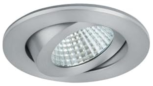 Outdoor LED Einbaustrahler dim2warm, IP65, ø 8.2cm, Plug&Play 350mA, 6W 1800-3000K 460lm 38°, schwenkbar 30°, Alu matt