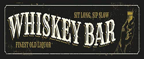 Blechschild 27x10cm gewölbt Whiskey Bar Finest old Liquor Sprüche Deko Geschenk Schild