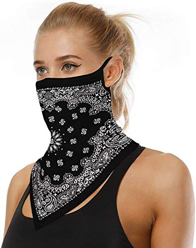 CGBOOM Unisex Bandana Face Mask Scarf Cycling Mask Sun UV Protection Ear Loops Face Balaclava Neck Gaiters Gaiters Dust Cloth Washable Wind Motorcycle Mask Women Men (set-04)