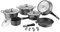 Royalty Line Lot de 14 casseroles en pierre de lave et couvercle pour usage professionnel et domestique, modèle RL-ES1014M (gris)