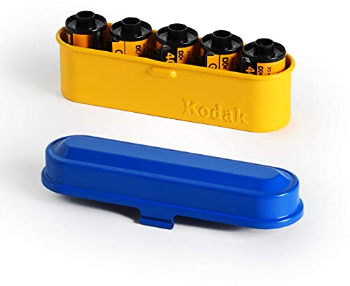 Kodak Film Case Filmkoffer für 5 Rollen à 35 mm Folien–Retro-Stahlkoffer zum Schützen von Filmrollen (Blau)(Folie ist nicht im Lieferumfang enthalten)