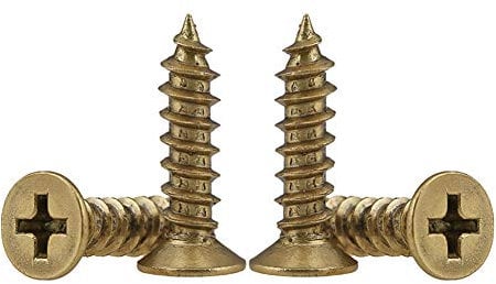 BOZONLI Brass Wood Screws Self Tapping Screws Phillips Flat Head Screws M3×8mm, 30 pcs