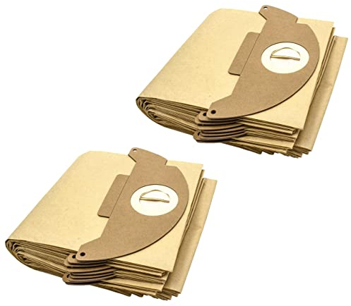 vhbw 20x Staubsaugerbeutel kompatibel mit Kärcher Mighty Vac 2000+, NT181, Puzzi 90, SE 5.100, SE 6.100, SE2001, SE3001, WD2500M Staubsauger - Papier