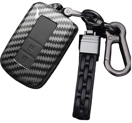 ontto Plastik Autoschlüssel Hülle Passt für Toyota Auris Hybrid Camry RAV4 Avalon Yaris Verso Fernbedienung Cover Schlüsselhülle Etui Schlüsselanhänger Schlüssel Schutz 2 Tasten-Kohlefaser schwarz