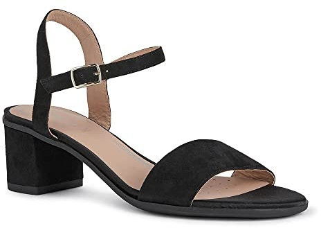 Geox D Aurely 50 B, Sandali Donna, Nero (Black), 36 EU