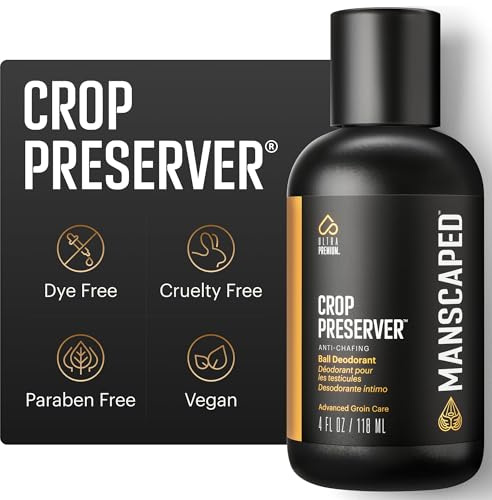 MANSCAPED® The Crop Preserver®, Men's Ball Deodorant, Male Care Hygiene Moisturizer, Anti-Chafing Groin Protection with Cooling Aloe Vera, Refined® Scent, 4oz