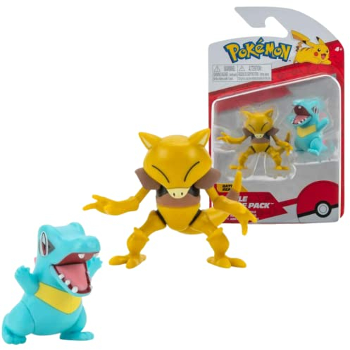 Pokémon PKW0138 - Battle Figure Pack - Karnimani & Abra, offizielle bewegliche Figuren, je 5 cm