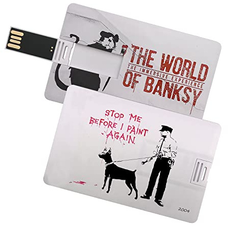 8GB USB Speicherkarte Banksy Stop me Before I Paint Again USB Stick Scheckkartenform Datenspeicher