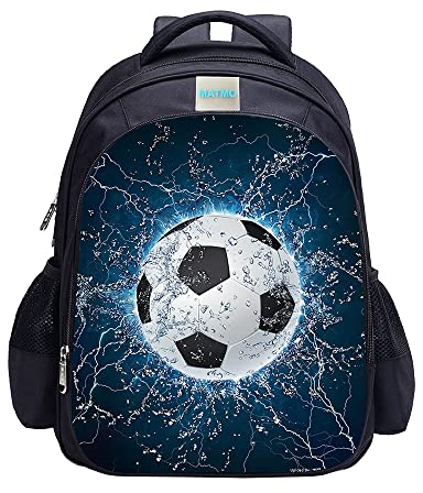 MATMO Fußball-Rucksack für Jungen, Fußball-Druck, cooles Fußball-Muster, Schultasche, Fußballrucksack 22-13, One_Size, Cartoon