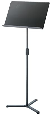 K&M 11926 Orchesternotenpult Schwarz - Notenständer bis 128 cm stufenlos ausziehbar - mit flachen Füßen