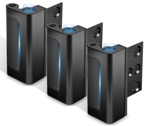 Steinwhale 3Pack Home Security Door Reinforcement Lock, Childproof Safety Door Lock Latch Inside Stopper, Add High Security to Prevent Home Unauthorized Entry, Aluminum Construction Finish Black