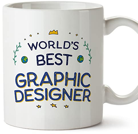 Mugffins Tazza in ceramica per GRAFICA - 11 oz / 350 ml - In inglese - World's Best - Idea regalo per compleanno, anniversario, natale, laurea