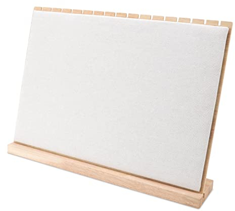 Cyrank Présentoir À Bijoux, 16 Fentes En Bois Pour Organiser Les Colliers Support Pour Colliers Présentoir À Bijoux De Table Pour La Maison Ou La Boutique Vendre Un Spectacle