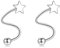 Yifnny Twist Helix Ohrringe, Piercing Wickelohrringe Knorpel S Bend Ohrringe Stern Herz Twisted Spirale Barbell Ohrring Spiral Ohrstecker Piercing Schmuck für Frauen (Stern)