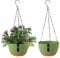 EACHPT Vasi da Appendere in Plastica, 2 pezzi Rotonda Vasi Sospeso per Piante, vasi da fiori sospesi per esterni con fori di Drenaggio e Sottovaso Rimovibile per Giardino Domestico,Φ21CM