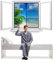 Fliegengitter Fenster 70 x 110 cm Magnetischer Fliegenvorhang Moskitonetz, Automatisches Schließen, Klebemontage Ohne Bohren, für Balkontür Kellertür Patio【Schwarz】