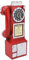 Telefono retrò in Resina per Decorazioni per la Casa, Telefono da Scrivania Vintage con Ornamento in Ferro per Finestra Bar Caffetteria, Regali (Rosso)