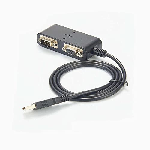 Elecbee Câble Adaptateur USB A vers Double Port RS232 série DB9 mâle et Femelle 1 mètre