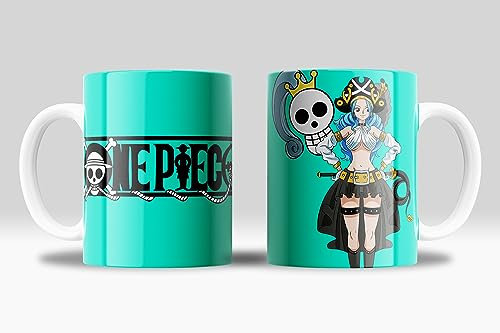 Taza One Piece - Colección taza onepiece con sus protagonistas: Luffy, Nami, Roro, Usopp, Brook, Nico, Vivi Taza nami - Taza roro one piece | Cerámica 355ml (One Piece Vivi)