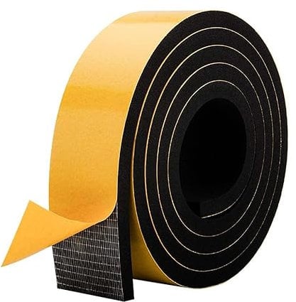 3 Meters Foam Rubber Tape Self Adhesive- 50mm Wide - 6mm Thick,High Density Neoprene Weather Strip,Gasket Seal,Anti-Vibration,Anti-Collision, Shockproof Insulation for Window Door Car