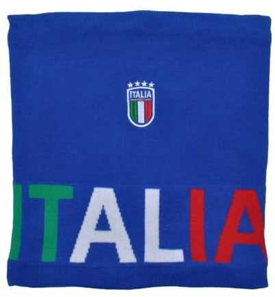 FIGC Scaldacollo a maglia Jacquard con ricamo, Prodotto Ufficiale Federazione Italiana di Calcio, 253103 ITALIA
